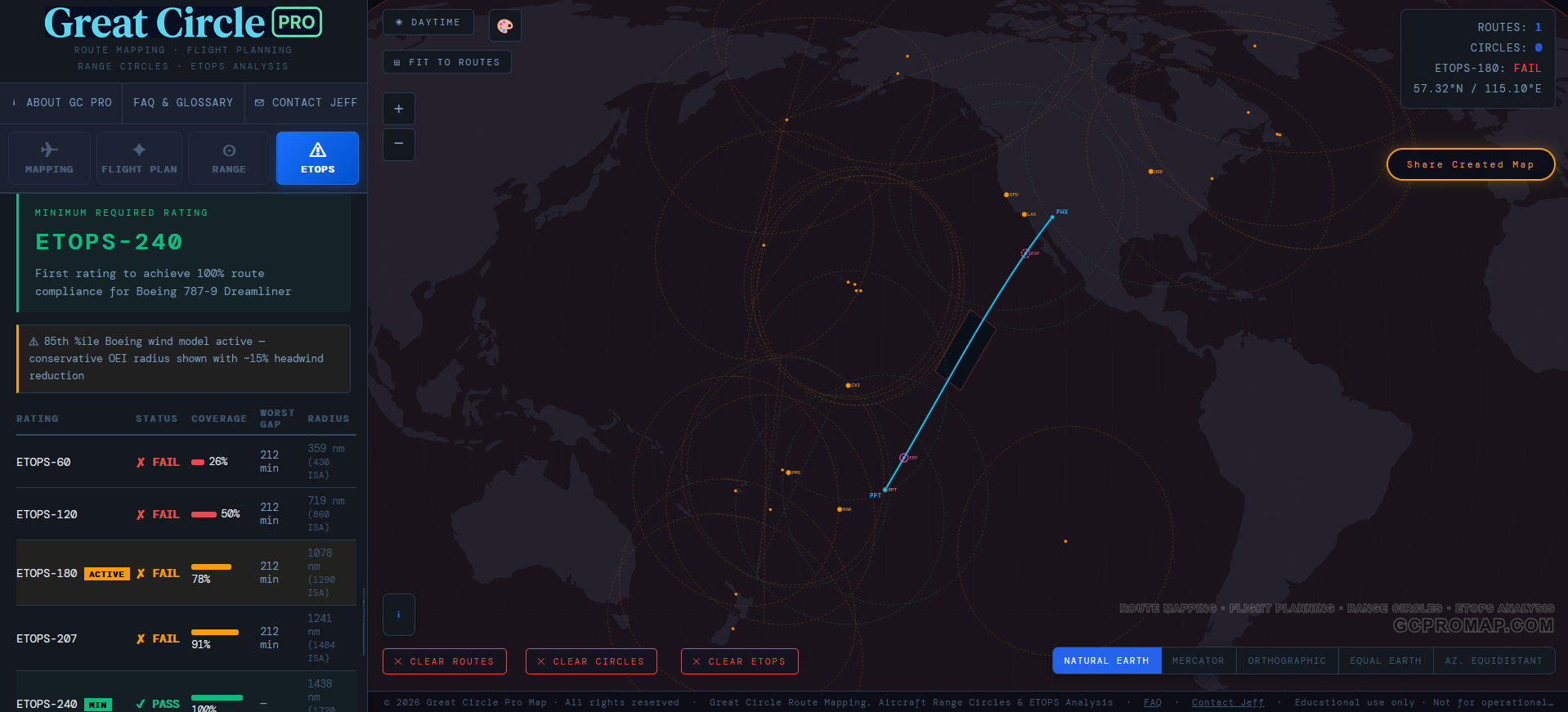 ETOPS Compliant Route
